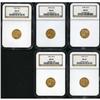 Image 3 : Lot of Five $2.5 Indian Heads NGC MS64