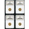 Image 1 : Lot of Four $2.5 Indian Heads NGC MS63