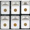 Image 1 : Lot of Six $2.5 Indian Heads NGC MS63