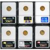 Image 2 : Lot of Six $2.5 Indian Heads NGC MS63