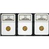 Image 1 : Lot of Three $2.5 Indian Heads NGC MS63
