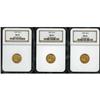 Image 3 : Lot of Three $2.5 Indian Heads NGC MS63