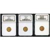 Image 1 : Lot of Three $2.5 Indian Heads NGC MS63