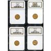 Image 1 : Lot of Four $2.5 Indian Heads NGC MS64