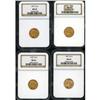 Image 3 : Lot of Four $2.5 Indian Heads NGC MS64