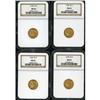 Image 1 : Lot of Four 1928 $2.5 Indian Heads NGC MS63