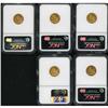 Image 2 : Lot of Five 1929 $2.5 Indian Heads NGC MS63