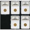 Image 3 : Lot of Five 1929 $2.5 Indian Heads NGC MS63