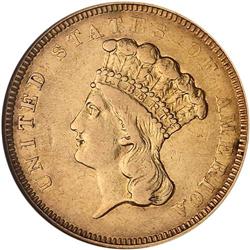 1854-O $3 Gold NGC EF40