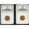 Image 3 : Lot of Two 1854 Three Dollar Gold Pieces NGC AU58