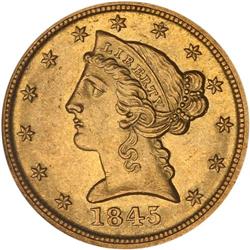 1845-D $5 Liberty NGC MS61