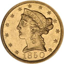 1850-C $5 Liberty NGC MS61