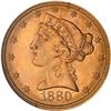 Image 1 : 1880 $5 Liberty NGC MS65