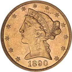 1890-CC $5 Liberty PCGS MS62