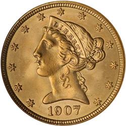 1907 $5 Liberty NGC MS68