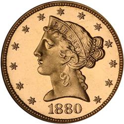 1880 $5 Liberty NGC Proof 67 Cameo