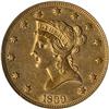 Image 1 : 1839/8 $10 Liberty No Motto LG Letters PCGS AU55