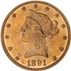 Image 1 : 1891-CC $10 Liberty PCGS MS61