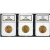 Image 1 : Lot of Three $10 Liberty Heads NGC MS64