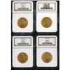 Image 1 : Lot of Four $10 Liberty Heads NGC MS63