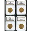 Image 1 : Lot of Four $10 Liberty Heads NGC MS63