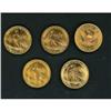 Image 2 : Lot of Five $10 Gold Pieces Raw