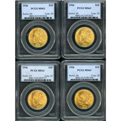 Lot of Four1926 $10 Indian Eagles PCGS MS63