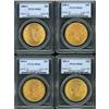 Image 3 : Lot of Four $20 Liberty Heads PCGS MS62