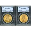 Image 1 : Lot of Two $20 Liberty Heads PCGS MS63