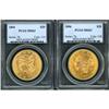 Image 1 : Lot of Two $20 Liberty Heads PCGS MS63