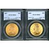 Image 1 : Lot of Two $20 Liberty Heads PCGS MS63