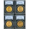 Image 2 : Lot of Four $20 Liberty Heads PCGS MS62