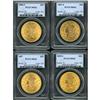Image 1 : Lot of Four $20 Liberty Heads PCGS MS62