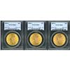 Image 1 : Lot of Three $20 Liberty Heads PCGS MS62