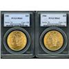 Image 1 : Lot of Two $20 Liberty Heads PCGS MS63