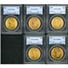 Image 1 : Lot of Five 1904 $20 Liberty Heads PCGS MS64