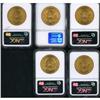 Image 2 : Lot of Five 1904 $20 Liberty Heads NGC MS64