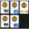 Image 2 : Lot of Five 1904 $20 Liberty Heads. NGC MS63