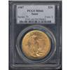 Image 3 : 1907 $20 St. Gaudens. NM Flat Relief PCGS MS66
