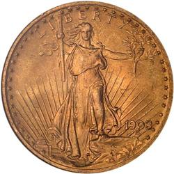 1908 $20 St. Gaudens. No Motto NGC MS66