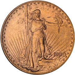 1909-S $20 St. Gaudens NGC MS64