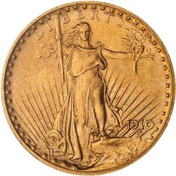 1910 $20 St. Gaudens WM NGC MS65