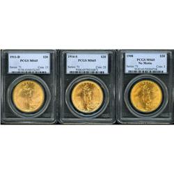 Lot of Three $20 St. Gaudens