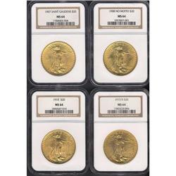 Lot of Four $20 St. Gaudens