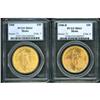 Image 1 : Lot of Two $20 St. Gaudens PCGS MS63