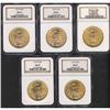 Image 1 : Lot of Five $20 St. Gaudens NGC MS64