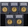 Image 1 : Lot of Five $20 St. Gaudens PCGS MS65