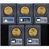 Image 2 : Lot of Five $20 St. Gaudens PCGS MS65