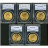 Image 1 : Lot of Five $20 St. Gaudens PCGS MS65