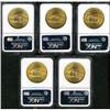 Image 2 : Lot of Five 1924 $20 St. Gaudens NGC MS65